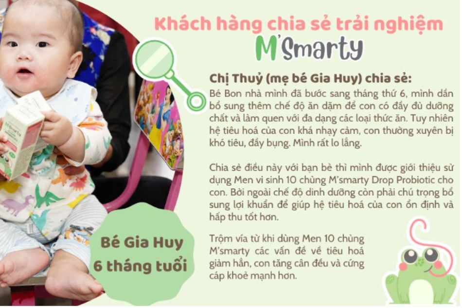 Hàng trăm mẹ bỉm đã tin tưởng sử dụng và yêu thích men 10 chủng M’smarty