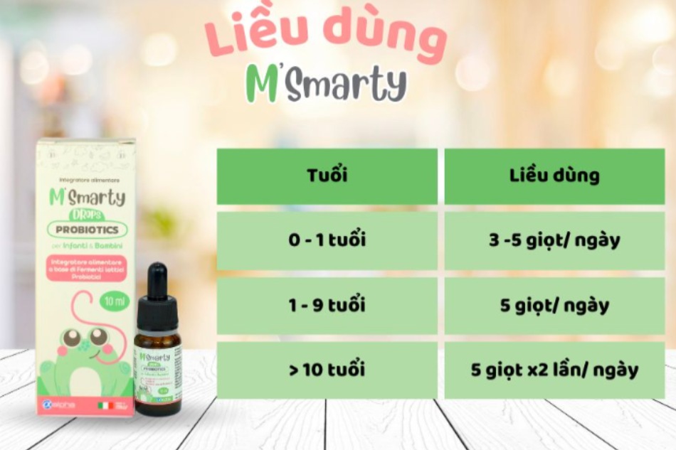 Liều lượng men vi sinh M’smarty